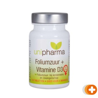 Unipharma foliumzuur + vitamine d3 tabletten