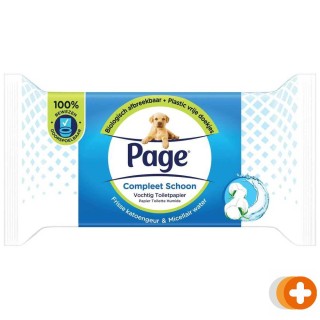 Page vochtig toiletpapier fris en schoon
