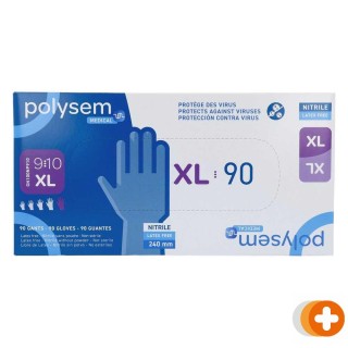 Polysem nitril onderzoekshandschoenen poedervrij maat xl
