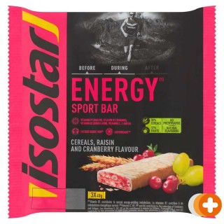 Isostar energy sport bar cereals, raisin and cranberry flavour