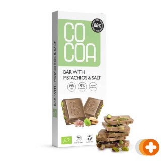 Cocoa biologische chocolade reep met pistache & zout