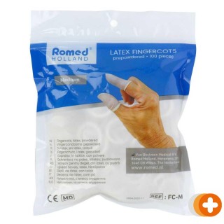 Romed vingercondooms latex gepoederd medium